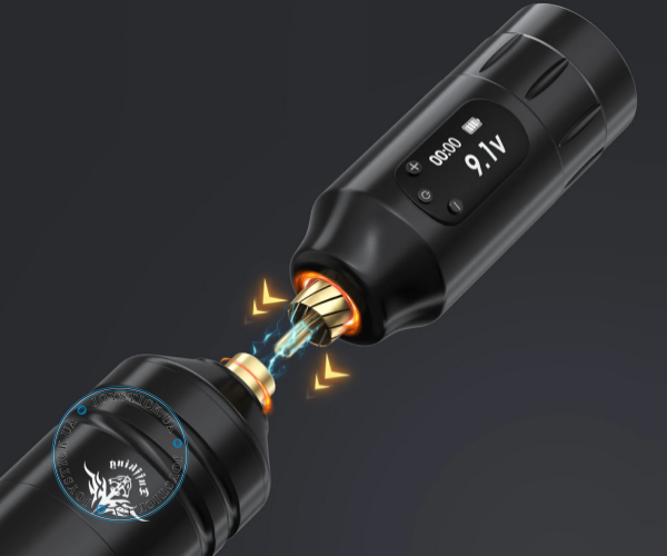 Tattoo Art Set – Wireless Tattoo Machine with Removable 1300mAh Battery, Type-C support – Black